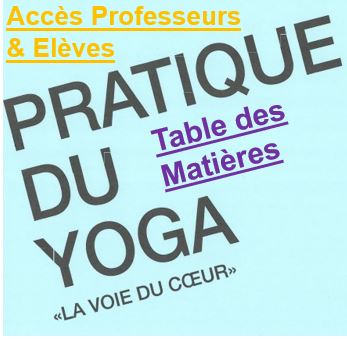 Table des matières "La voie du coeur"  accès Porf & Eleves